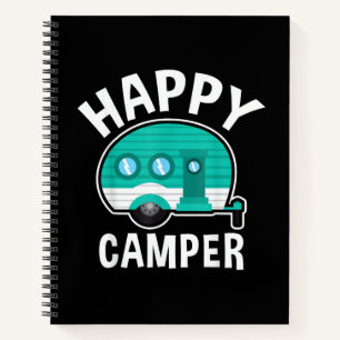 Happy Camper Camping Car Caravan Funny Vacation Notebook