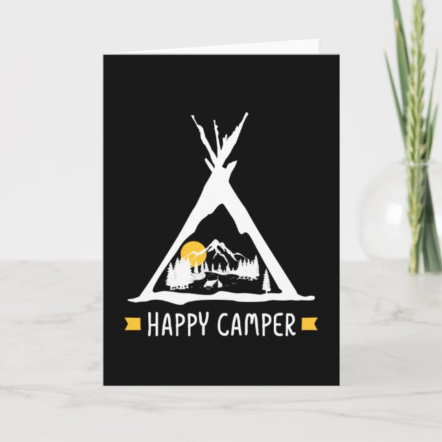Happy Camper Camping Caravan Motorhome Gift Card (Front)