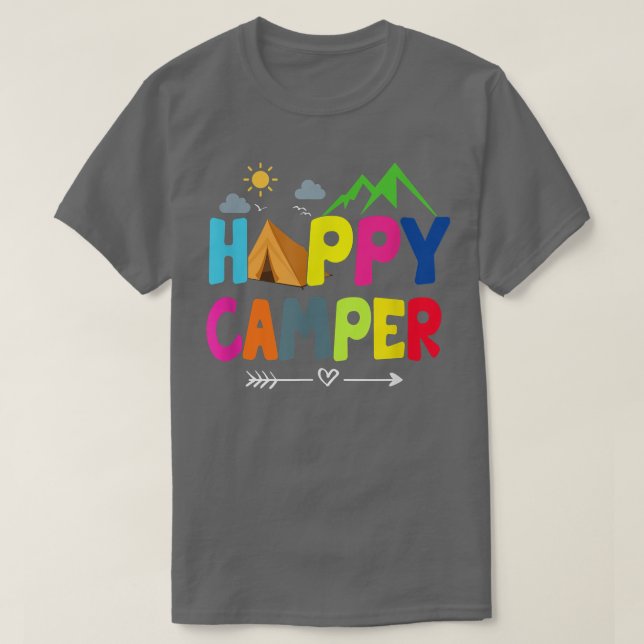 Happy Camper Camping Funny Gift  T-Shirt (Design Front)