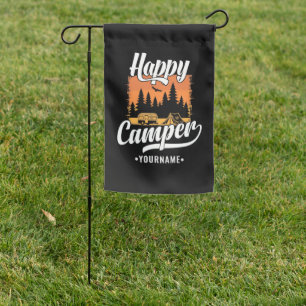 Happy Camper Camping Hiking Travel Caravan Life Garden Flag