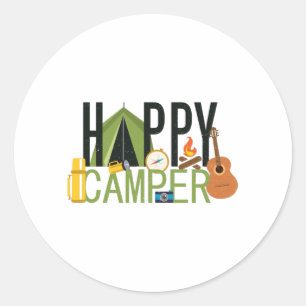 Happy Camper - Camping Lover Design Classic Round Sticker