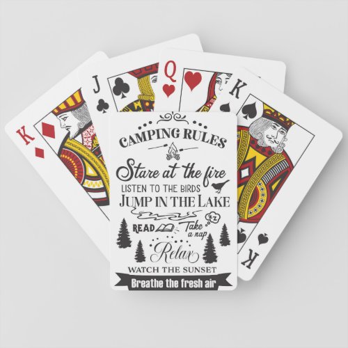 Happy Camper Camping Rules Playing Cards