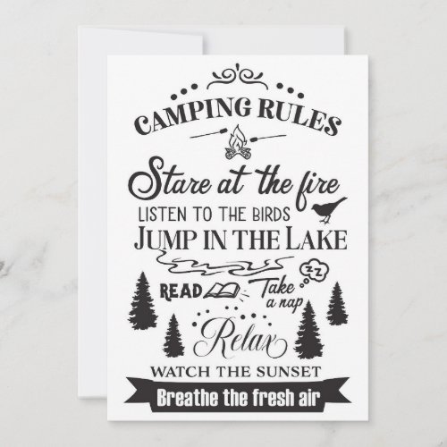 Happy Camper Camping Rules Save The Date