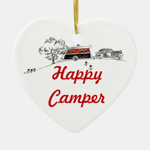 Happy Camper  Camping RV Retired Ceramic Ornament
