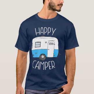 Happy Camper Camping s Blue Boler Trailer camp T-Shirt