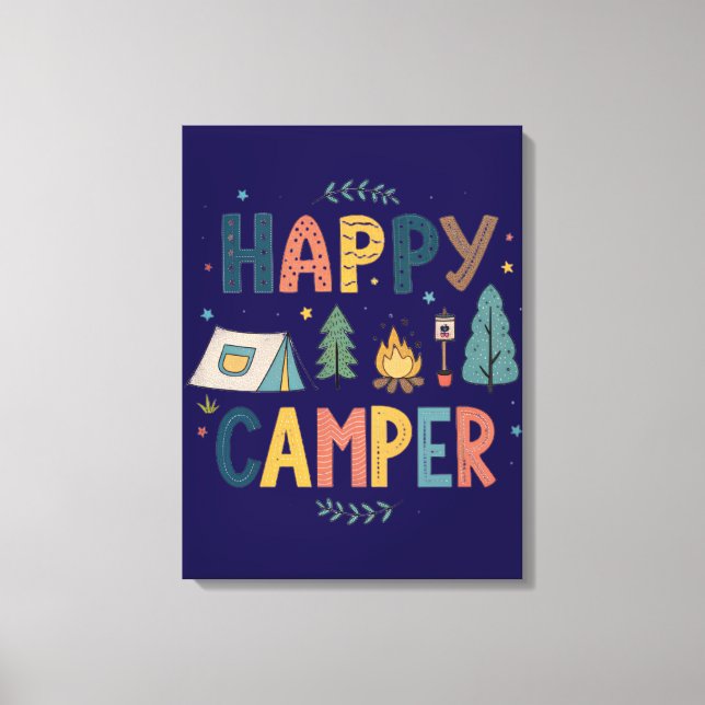 Happy Camper Canvas Print  (Front)