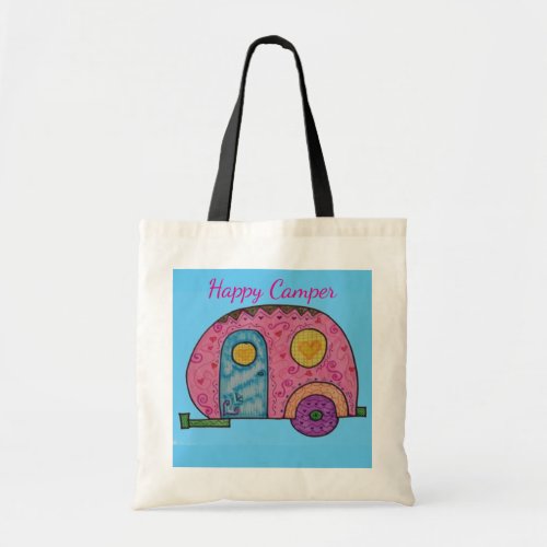 Happy Camper canvas tote