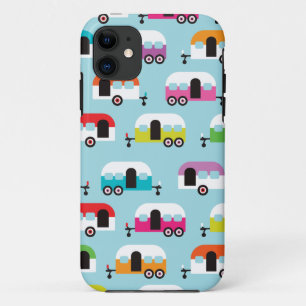 Happy camper caravan hippie retro pattern iPhone 11 case