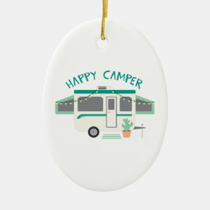 Happy Camper Ceramic Ornament