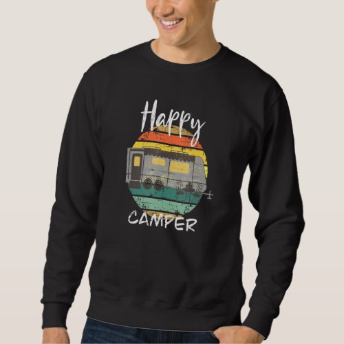 Happy Camper Classic Retro Vintage Sunset For Camp Sweatshirt