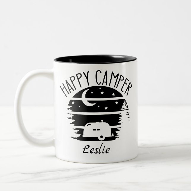Happy Camper Coffee Mug Personalized (Left)