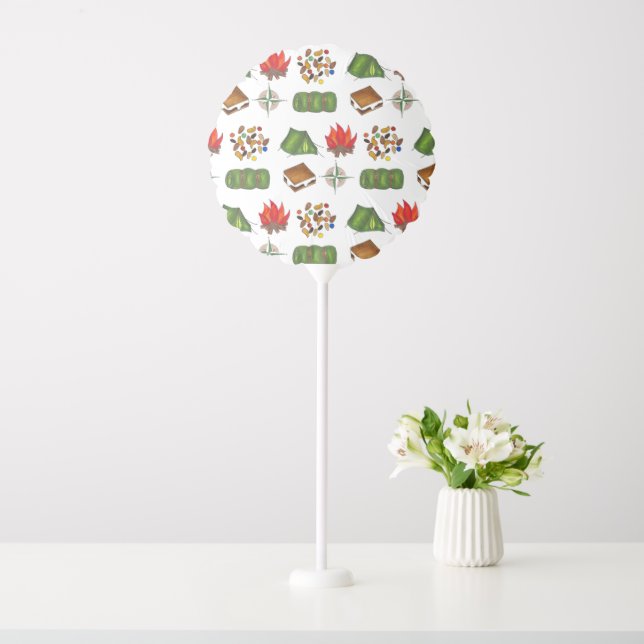 Happy Camper Compass Camp Tent Fire S'mores Balloon (In SItu)