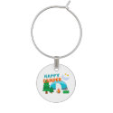 Happy Camper Cookout Wine Glass Charm