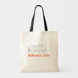 happy camper.Custom name.Totes & Bags