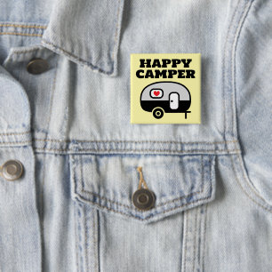 Happy Camper cute button for RV owner