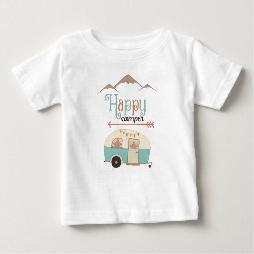 Happy Camper Cute Retro RV Baby T_Shirt