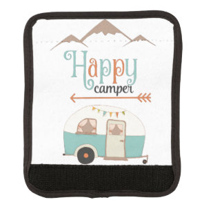 Happy Camper Cute Retro RV Luggage Handle Wrap