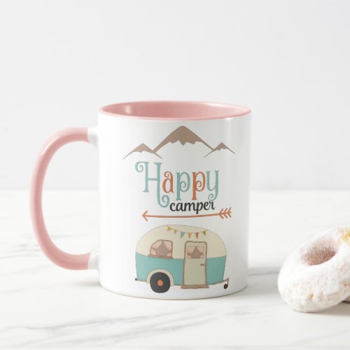 Happy Camper Cute Retro RV Mug