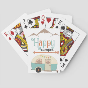Happy Camper Cute Retro RV Poker Cards