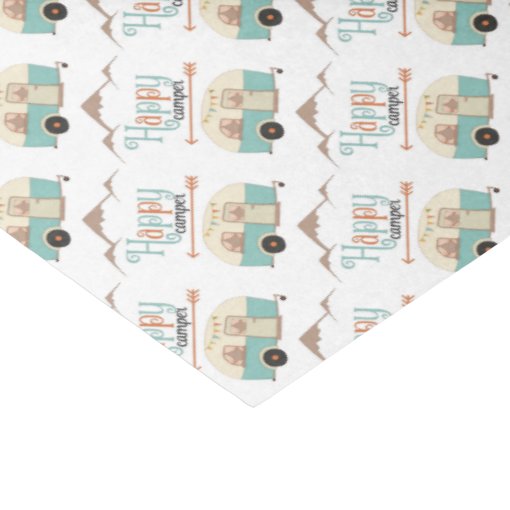 HAPPY CAMPER Cute Retro RV Tissue Paper Zazzle