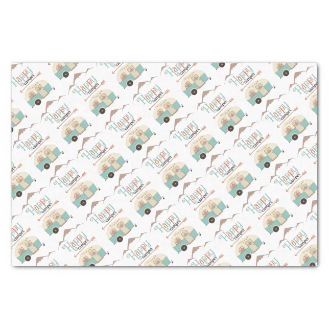 HAPPY CAMPER Cute Retro RV Tissue Paper Zazzle