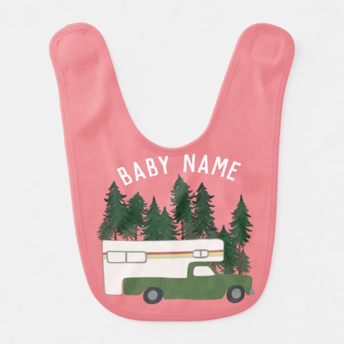 HAPPY CAMPER Cute Truck Camping RV CUSTOM Baby Bib