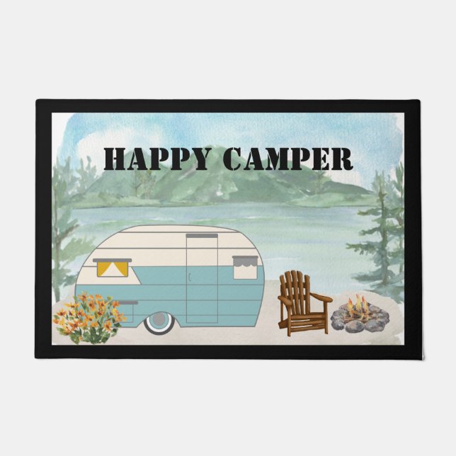 Happy Camper Door Mat (Front)