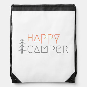 happy camper. Drawstring Bag
