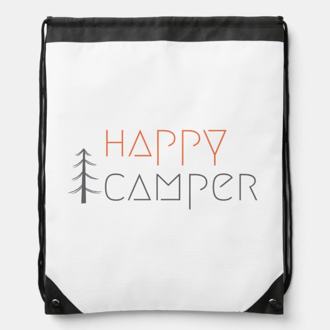 happy camper. Drawstring Bag (Front)