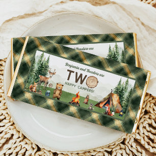 Happy Camper Dual Joint Double Birthday Hershey Bar Favors