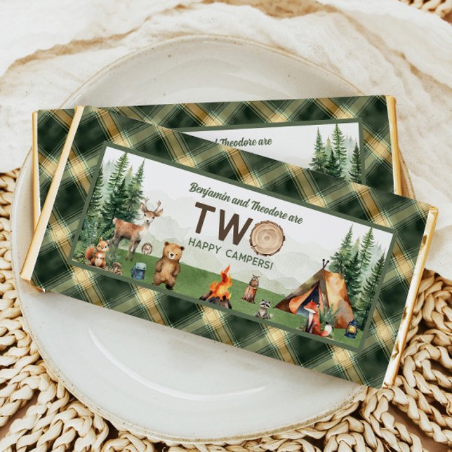 Happy Camper Dual Joint Double Birthday Hershey Bar Favors (Happy Camper Dual Joint Double Birthday Hershey Bar Favors
)