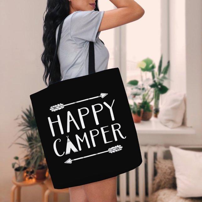 Happy Camper | Editable Color Tote Bag (Creator Uploaded)