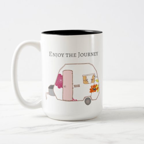 Happy Camper _ Enjoy the Journey Two_Tone Coffee Mug