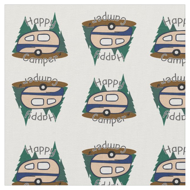Happy Camper Fabric (Close Up)