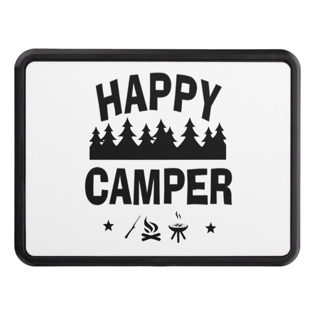 Happy Camper Fun Camping Quote Hitch Cover (Front)