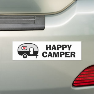Happy Camper funny bumper magnet for trailer