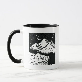 Happy Camper Funny Camping Cool Hiking Graphic Mug