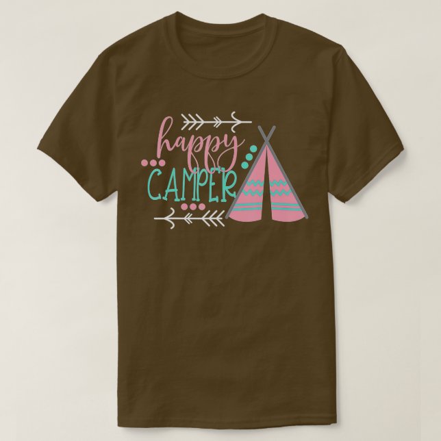 Happy Camper Funny Camping Gift For Kids Funny Boy T-Shirt (Design Front)