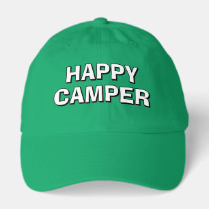HAPPY CAMPER green hat for camping and RVing