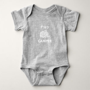 Happy Camper in White with Blue Background Baby Bodysuit