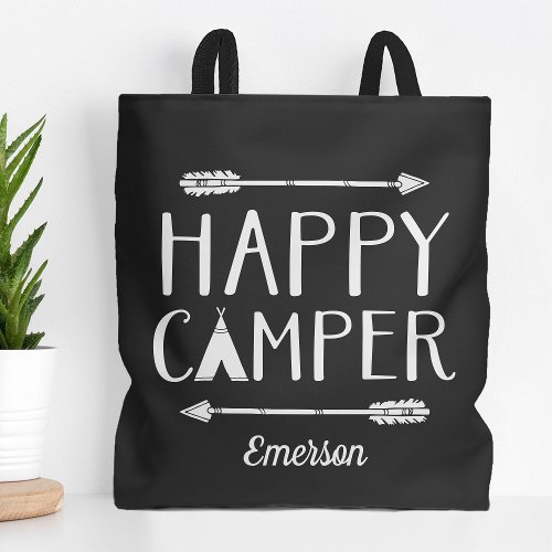 Happy Camper Kids Monogrammed Tote Bag