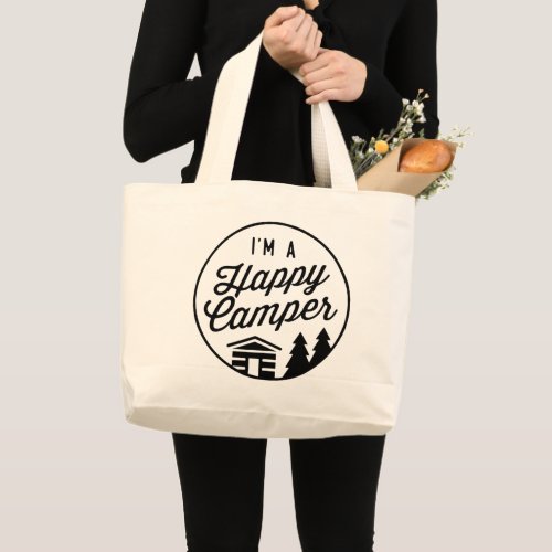 Happy Camper Large Tote Bag