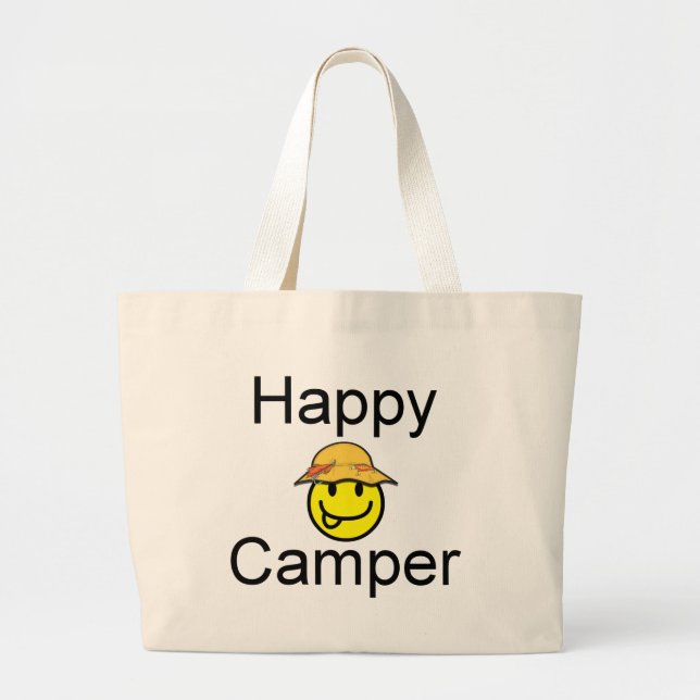 Happy Camper Large Tote Bag (Front)