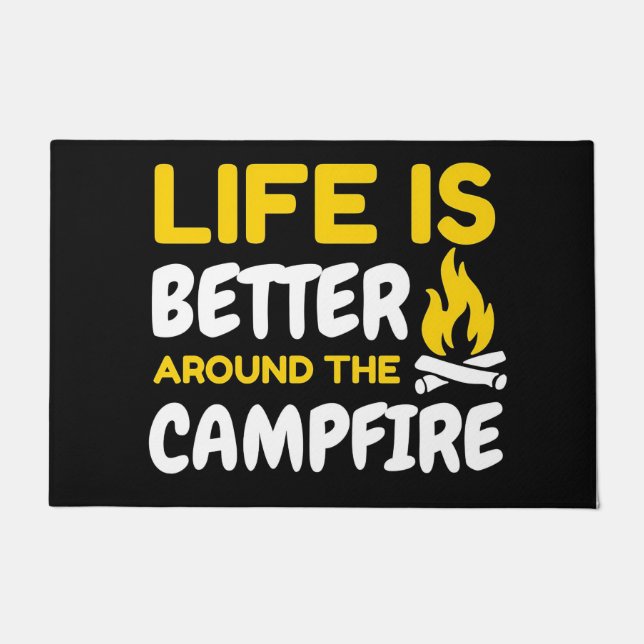 Happy Camper Life Is Better Around The Campfire Doormat (Front)