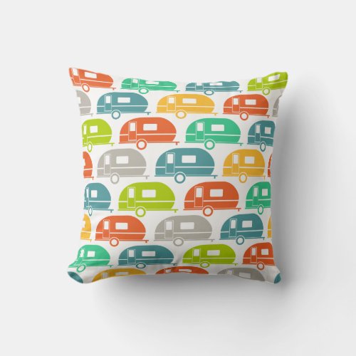 Happy Camper  Modern Camper Decor Brights 2 Throw Pillow