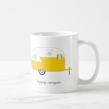 Happy Camper Mug - Yellow by charmingink at Zazzle