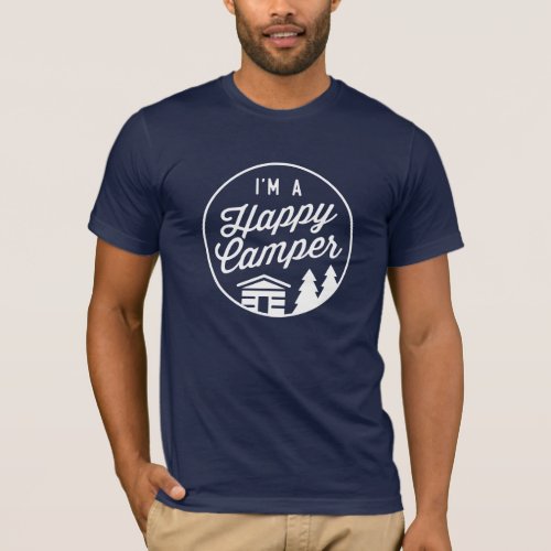 Happy Camper Navy Unisex T_Shirt