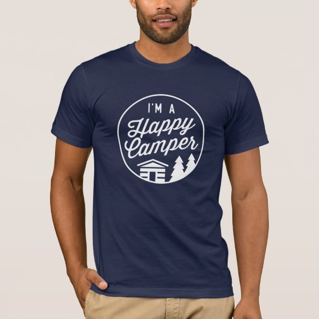 Happy Camper Navy Unisex T-Shirt (Front)