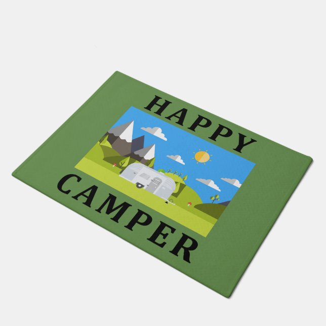 Happy Camper Outdoor Doormat (Angled)