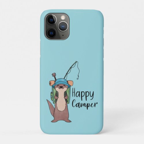 Happy Camper Outdoor Otter Baby Blanket Drawstring iPhone 11 Pro Case